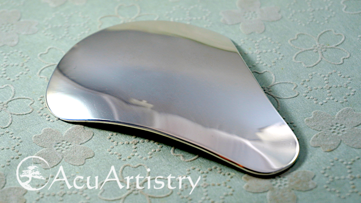 Solis silver handmade facial gua sha tool