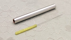 Silver guide tube with and acupuncture needle